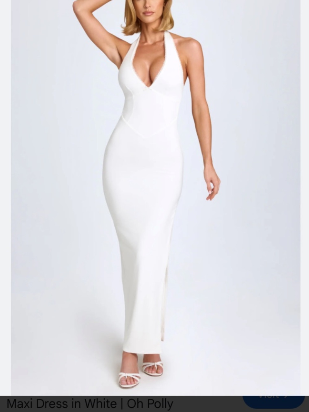 Oh Polly Tan Open Back Halter
Tie Bodycon Midi Dress